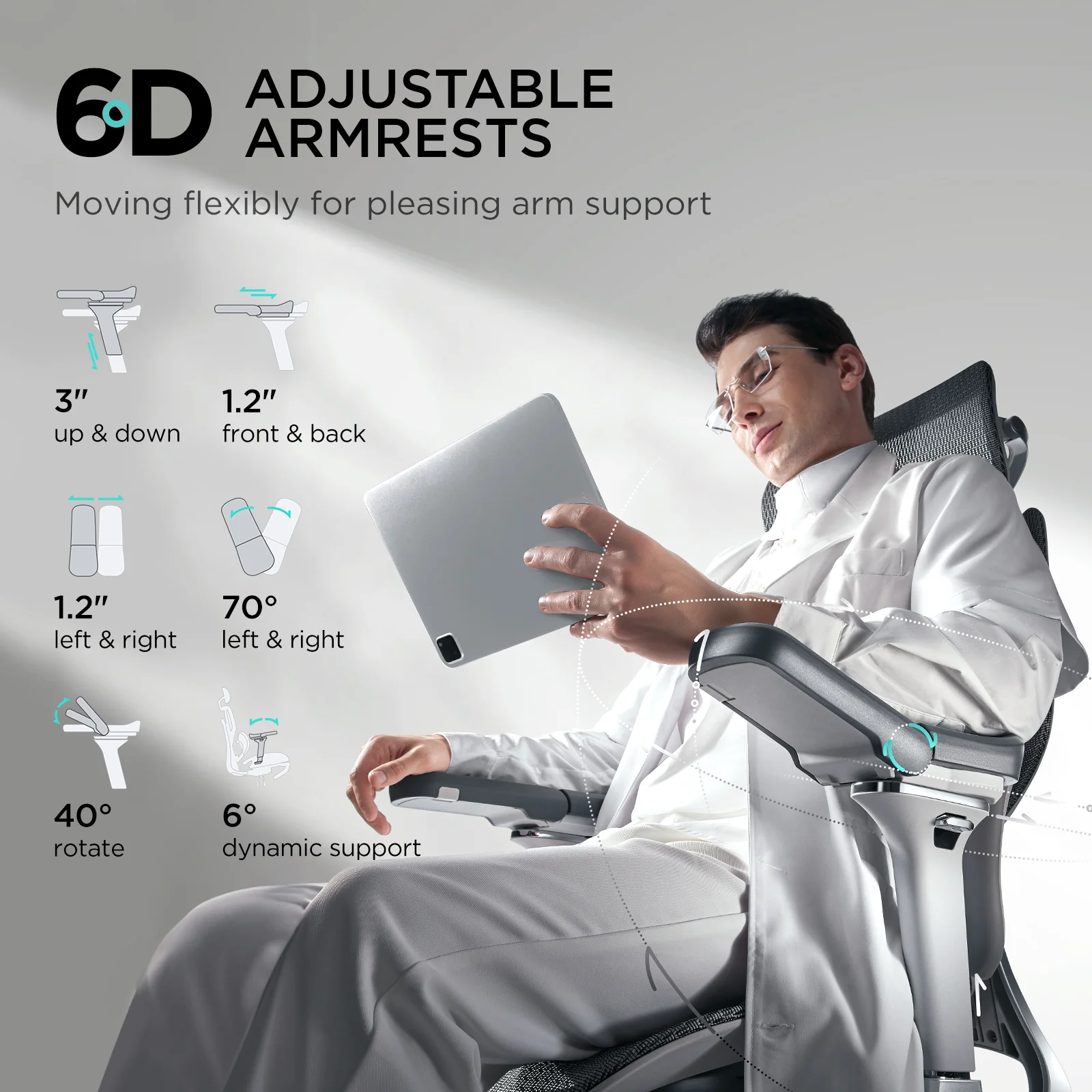 HBADA E3 Ergonomic Office Chair with Footrest For Long Hours - Image 25