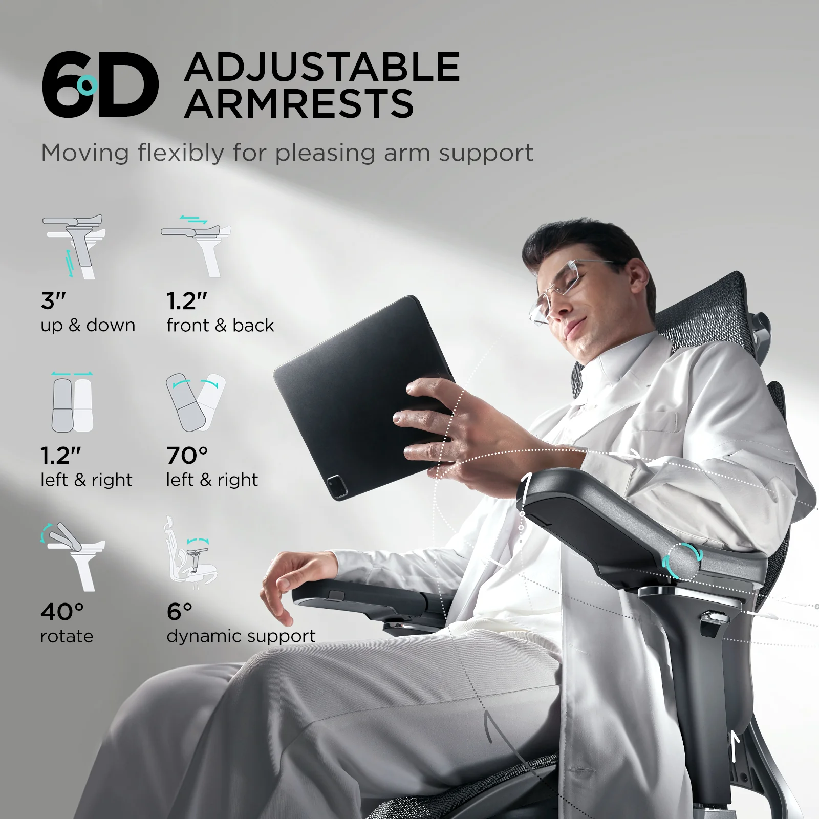 HBADA E3 Ergonomic Office Chair with Footrest For Long Hours - Image 35